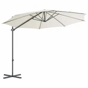 Záhradný slnečník so stojanom Ø 300 cm Dekorhome Šedohnědá taupe