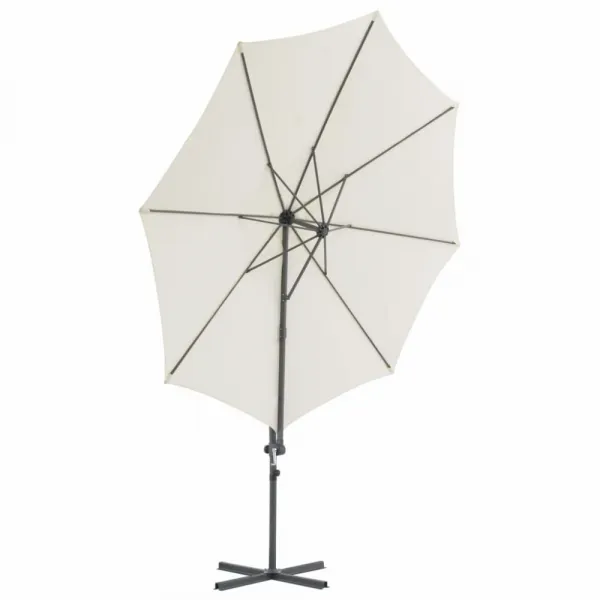 Záhradný slnečník so stojanom Ø 300 cm Dekorhome Šedohnědá taupe