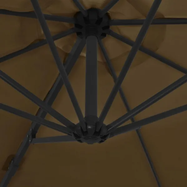 Záhradný slnečník so stojanom Ø 300 cm Dekorhome Šedohnědá taupe