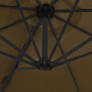 Záhradný slnečník so stojanom Ø 300 cm Dekorhome Šedohnědá taupe