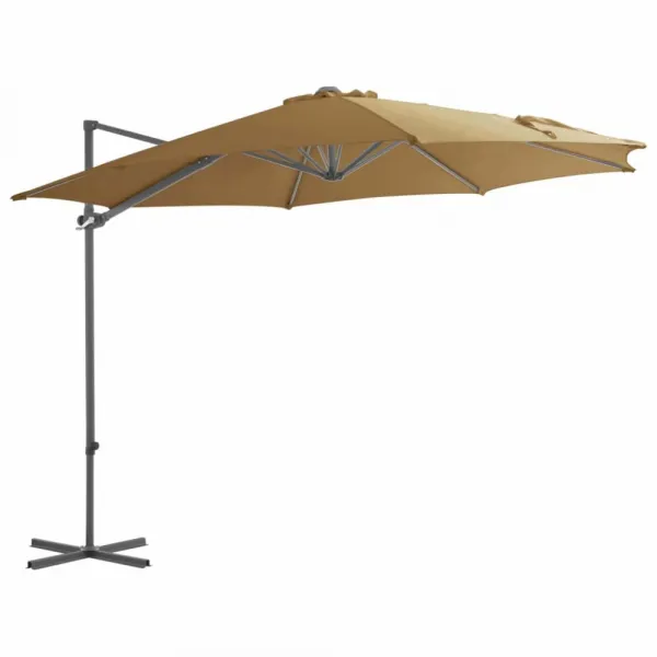 Záhradný slnečník so stojanom Ø 300 cm Dekorhome Šedohnědá taupe