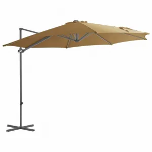 Záhradný slnečník so stojanom Ø 300 cm Dekorhome Šedohnědá taupe