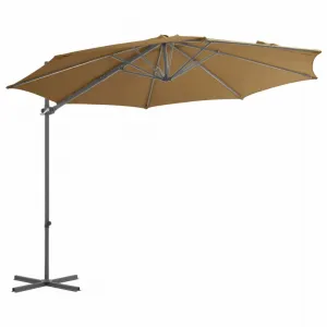 Záhradný slnečník so stojanom Ø 300 cm Dekorhome Šedohnědá taupe