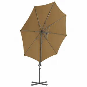 Záhradný slnečník so stojanom Ø 300 cm Dekorhome Šedohnědá taupe