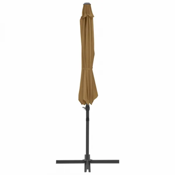 Záhradný slnečník so stojanom Ø 300 cm Dekorhome Šedohnědá taupe