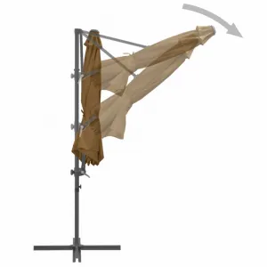 Záhradný slnečník so stojanom Ø 300 cm Dekorhome Šedohnědá taupe