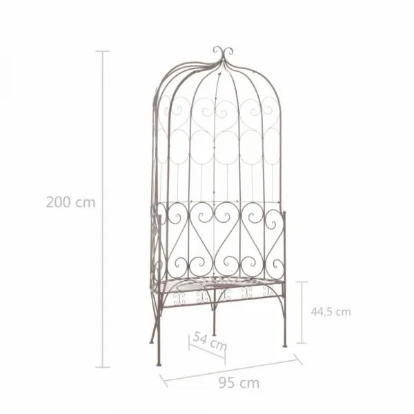 Záhradná lavica 95 cm železná starožitná Dekorhome