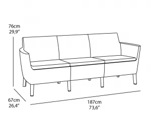 KETER Záhradný set SALOMON 3 seater | grafit