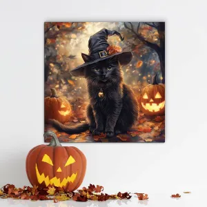 Obraz na Halloween - Čierna mačka