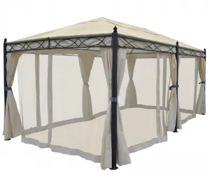 Záhradný altánok so závesmi 5x3 m Dekorhome