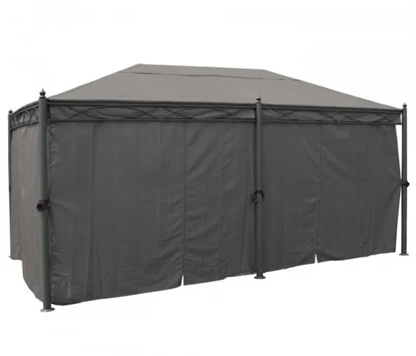 Záhradný altánok so závesmi 5x3 m Dekorhome
