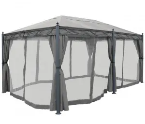 Záhradný altánok so závesmi 5x3 m Dekorhome