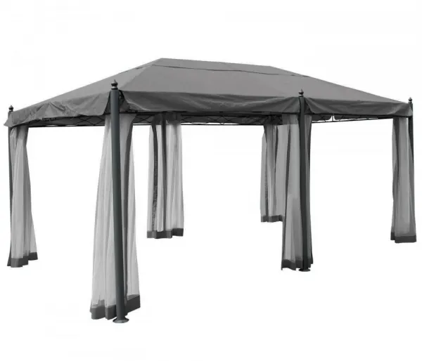 Záhradný altánok so závesmi 5x3 m Dekorhome