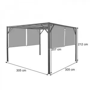 Pergola so sťahovacou strechou 3x3 m Dekorhome