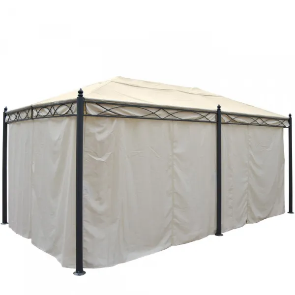Záhradný altánok so závesmi 5x3 m Dekorhome