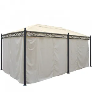 Záhradný altánok so závesmi 5x3 m Dekorhome