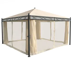 Záhradný altánok so závesmi 4x3 m Dekorhome