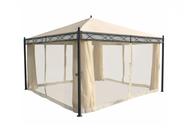 Záhradný altánok so závesmi 4x4 m Dekorhome