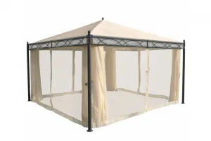 Záhradný altánok so závesmi 4x4 m Dekorhome