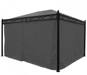 Záhradný altánok so závesmi 4x3 m Dekorhome