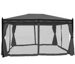 Záhradný altánok so závesmi 4x3 m Dekorhome
