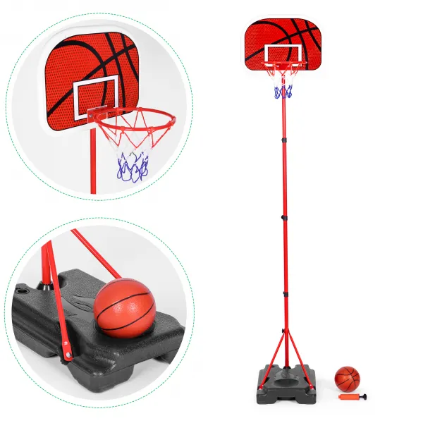 Detský basketbalový kôš, nastaviteľná výška, pumpa na lopty