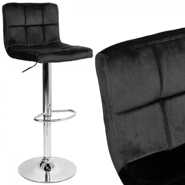 Arako bar hocker chróm čierny Velvet