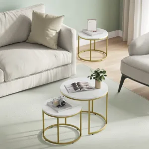 Home Living 2ks sada konferenčný stolík na kávu - biela farba