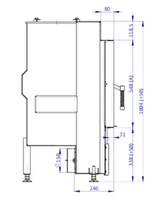 ROMOTOP DYNAMIC 3G 44.55.01 - krbová vložka rovná pre dlhodobú akumulačnú prevádzku s dvojitým presklením DG3 01