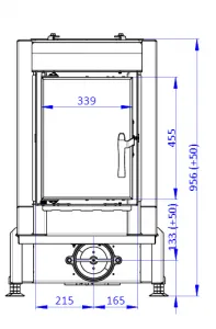 ROMOTOP DYNAMIC B3G 38.50.01 - krbová vložka rovná pre dlhodobú akumulačnú prevádzku s dvojitým presklením DB3F 01