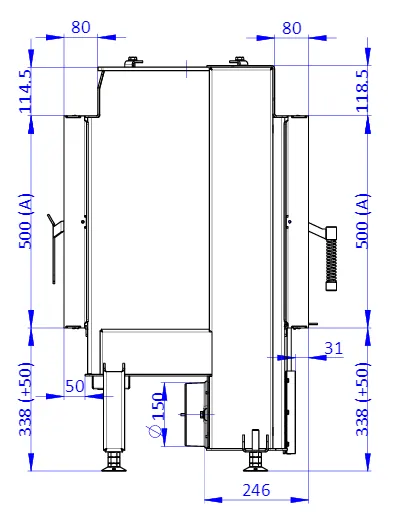 ROMOTOP DYNAMIC B3G 38.50.01 - krbová vložka rovná pre dlhodobú akumulačnú prevádzku s dvojitým presklením DB3F 01