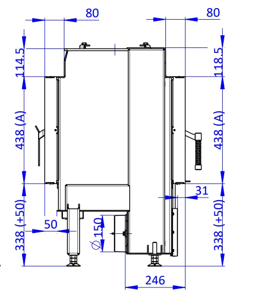 ROMOTOP DYNAMIC B3G 66.44.01 - krbová vložka rovná pre dlhodobú akumulačnú prevádzku s dvojitým presklením DB3H 01
