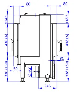 ROMOTOP DYNAMIC B3G 66.44.01 - krbová vložka rovná pre dlhodobú akumulačnú prevádzku s dvojitým presklením DB3H 01