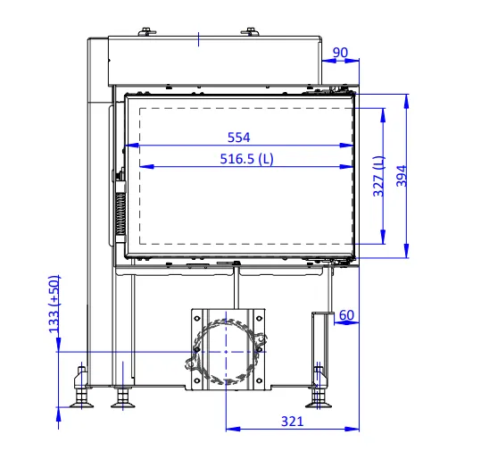 ROMOTOP DYNAMIC R 3G S 55.44.42.21 - krbová vložka rovná pre dlhodobú akumulačnú prevádzku s dvojitým presklením DR3SG 21