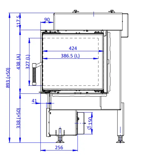 ROMOTOP DYNAMIC R 3G S 55.44.42.21 - krbová vložka rovná pre dlhodobú akumulačnú prevádzku s dvojitým presklením DR3SG 21
