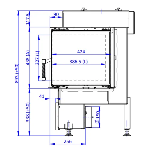 ROMOTOP DYNAMIC R 3G S 72.44.42.21 - krbová vložka rovná pre dlhodobú akumulačnú prevádzku s dvojitým presklením DR3SH 21