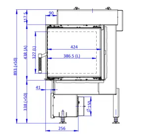 ROMOTOP DYNAMIC R 3G S 72.44.42.21 - krbová vložka rovná pre dlhodobú akumulačnú prevádzku s dvojitým presklením DR3SH 21