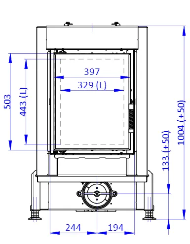 ROMOTOP DYNAMIC T 3G 44.55.01 - krbová vložka rovná pre dlhodobú akumulačnú prevádzku s dvojitým presklením DT3G 01