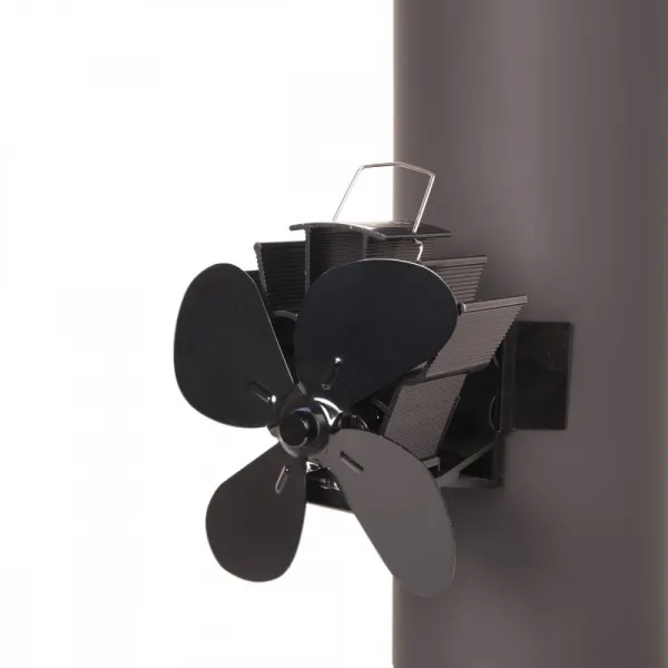 HS Flamingo | Ventilátor krbový na dymovod štvorlopatkový čierny