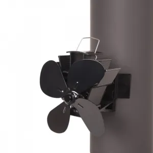 HS Flamingo | Ventilátor krbový na dymovod štvorlopatkový čierny