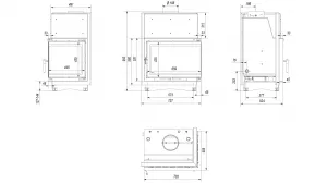 Kratki Zuzia 15 kW BS DECO pravé presklenie s dochladzovacou špirálou - krbová vložka s teplovodným výmenníkom