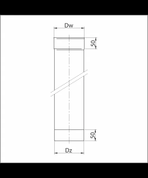 Rúra rovná 220 mm nerez - 1000 mm NJ01/220