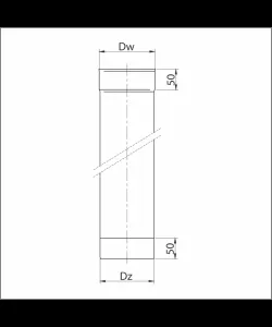Rúra rovná 220 mm nerez - 1000 mm NJ01/220
