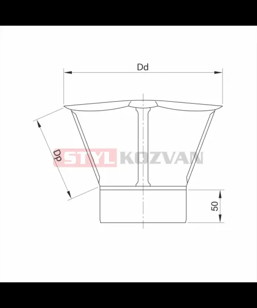 Strieška 220 mm nerez NJ13/220