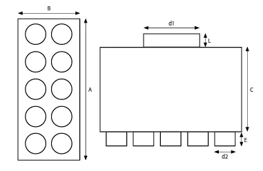 Prodmax | Rozdeľovací box s 10 vývodmi priamy 10×75 mm/200 mm SK 10x75/200P