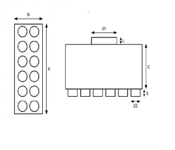Prodmax | Rozdeľovací box dvojradový 12×75/200 SK 12x75/200D