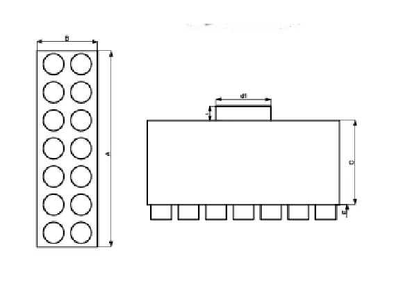 Prodmax | Rozdeľovací box dvojradový 14×75/200 SK 14x75/200D
