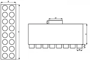 Prodmax | Rozdeľovací box dvojradový 16×75/200 SK 16x75/200D