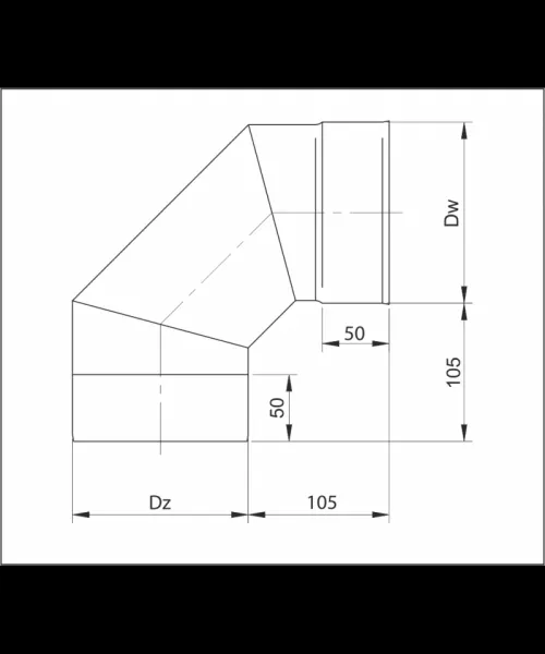 Koleno 220/90° pevné, nerez NJ20/220