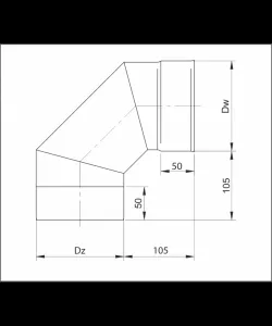 Koleno 220/90° pevné, nerez NJ20/220